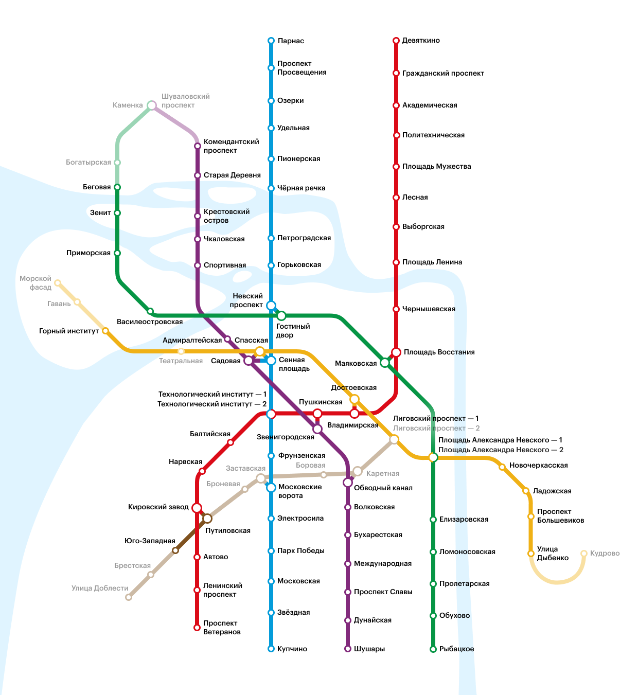 Схема развития Петербургского метрополитена — РБК