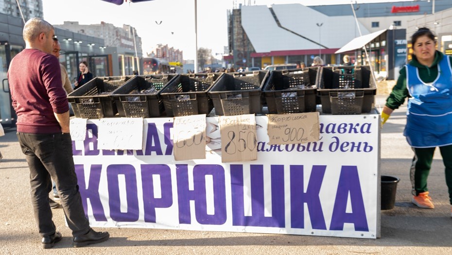 Корюшка на прилавке